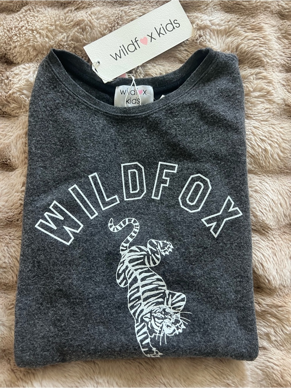Wildfox Kids Charcoal Gray Graphic Tiger Sweatshirt
